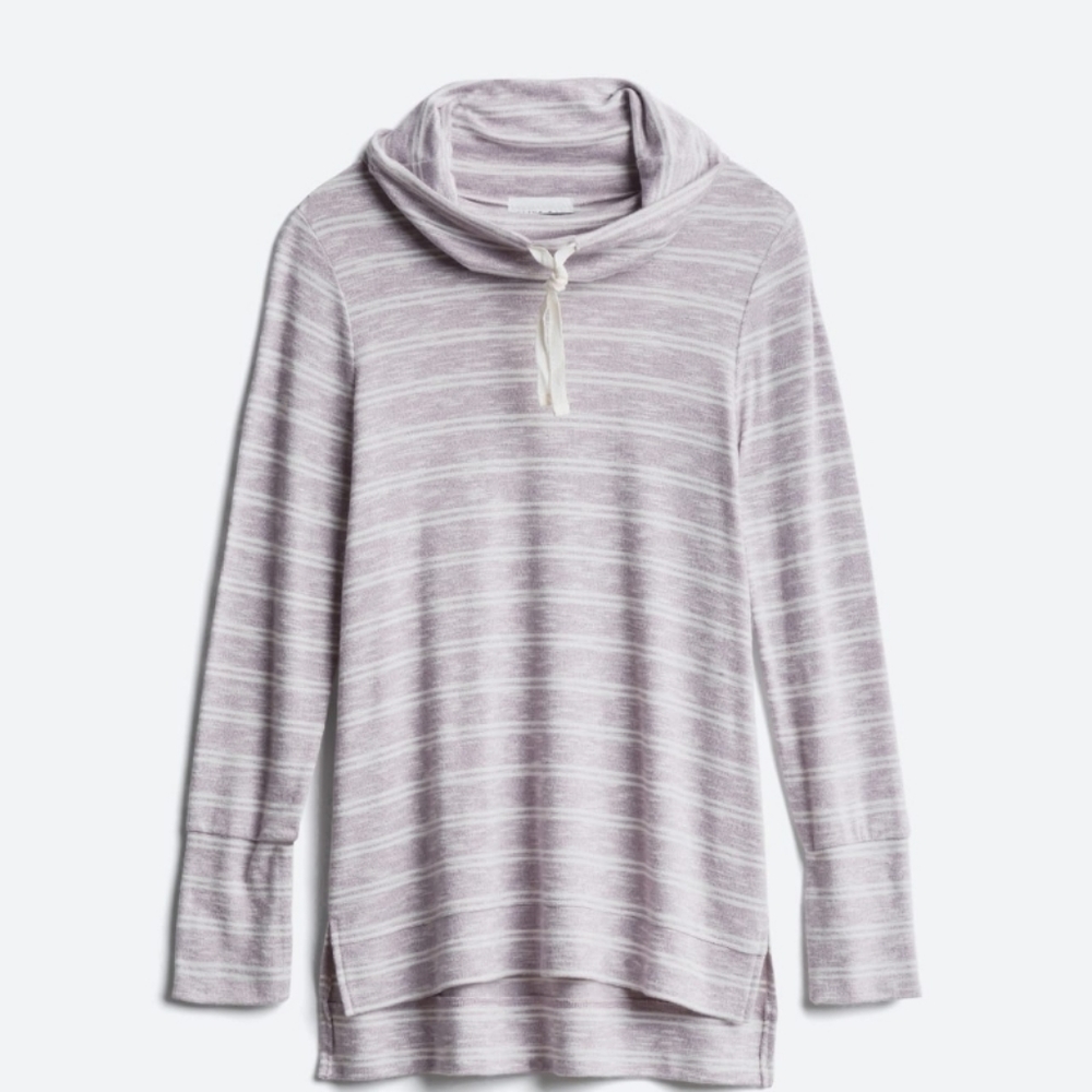 Olive and Oak Hi-Low Knit Top Cowlneck | Light purple | Soft